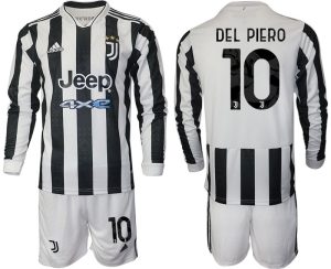 Del Piero 10# Juventus Turin Herren Heimtrikot 2022 Langarm + Kurze Hosen