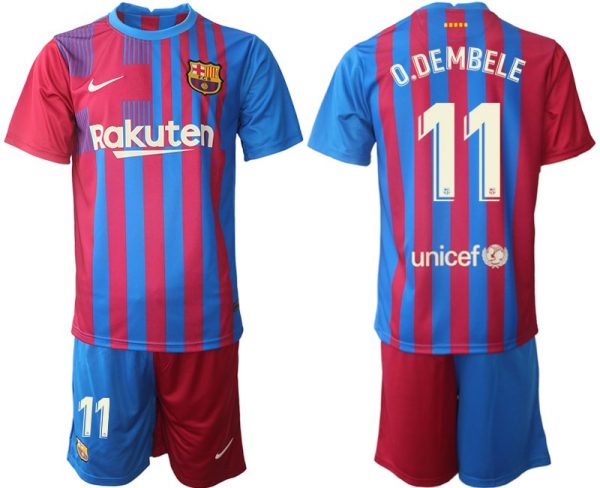 FC Barcelona Stadium Heimtrikot 2021/22 Herren Fußballtrikots mit Aufdruck O.Dembele 11-1