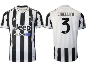 Günstige Fußballtrikots Juventus Turin Heimtrikot 2022 mit Aufdruck Chiellini 3