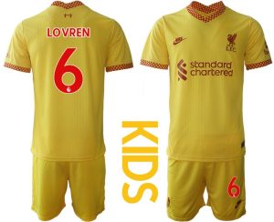 Fußball Trikot FC Liverpool Ausweichtrikot 2021-22 für Kinder mit Aufdruck LOVREN 6