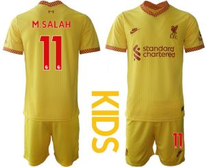 Fußball Trikot FC Liverpool Ausweichtrikot 2021-22 für Kinder mit Aufdruck M. Salah 11