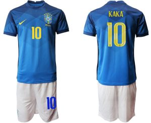 Fussball Trikotsatz Brasilien 2020/21 Away Shirt Blau Kaká 10