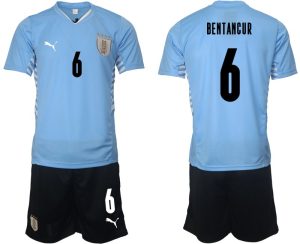 Herren Trikots – Nationalteams Uruguay Heimtrikot Copa America 2022 mit Aufdruck Bentancur 6