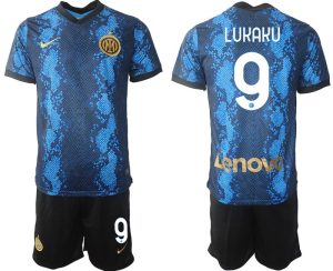 Inter Mailand Romelu Lukaku #9 Heimtrikot 2022 Kurzarm + Kurze Hosen