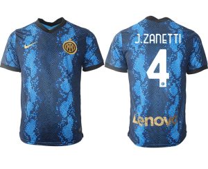 Inter Milan Javier Zanetti Nummer 4 Herren Heimtrikot 2022 Fußballtrikots Kurzarm