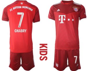 Kinder Trikotsatz FC Bayern München Heimtrikot rot 2022 mit Aufdruck Gnabry 7