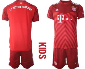Personalisierbar Fußball Trikotsatz FC Bayern München Heimtrikot rot 2022 für Kinder