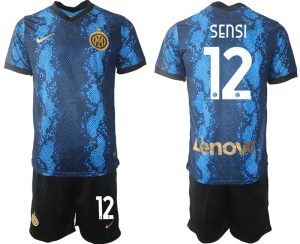 Stefano Sensi #12 Inter Mailand Heimtrikot 2022 Trikotsatz Kurzarm + Kurze Hosen