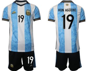 Argentinien World Cup Heimtrikot weiss blau WM-Trikot 2022 Günstige Trikotsatz HUN AGÜERO 19