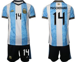 Argentinien World Cup Heimtrikots weiss blau WM-Trikot 2022 mit Aufdruck MASCHERANO 14