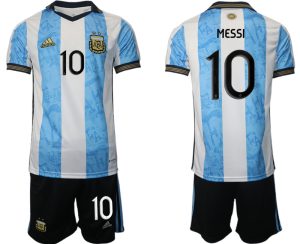 Argentinien World Cup Heimtrikots weiss blau WM-Trikot 2022 mit Aufdruck MESSI 10