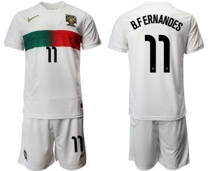 Günstige Fußballtrikots Trikotsatz Portugal Heimtrikot Away Weiß B.F ERNANDES 11