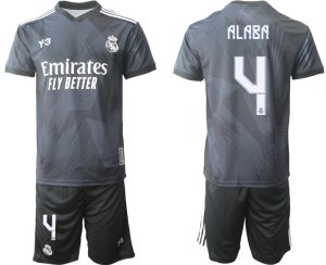 Herren Y-3 Real Madrid Viertes Fußballtrikot schwarz für die Saison 2021-2022 ALABA 4