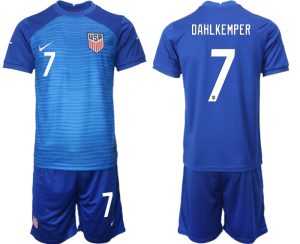 Herren Fußballtrikots der USA für die WM 2022 Heimtrikot Marineblau Trikotsatz DAHLKEMPER #7