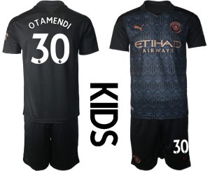 MAN CITY Kinder Manchester City Auswärtstrikot 2020-21 Trikotsatz schwarz/kupfer OTAMENDI #30