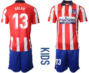 OBLAK 13 Atlético Madrid 2020-21 Home Trikot weiß-roten Streifen Kindertrikot