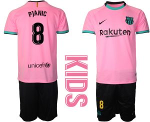 PJANIC 8 FC Barcelona 2020-2021 Ausweichtrikot Set rosa Kurzarm + schwarz Kurze Hosen