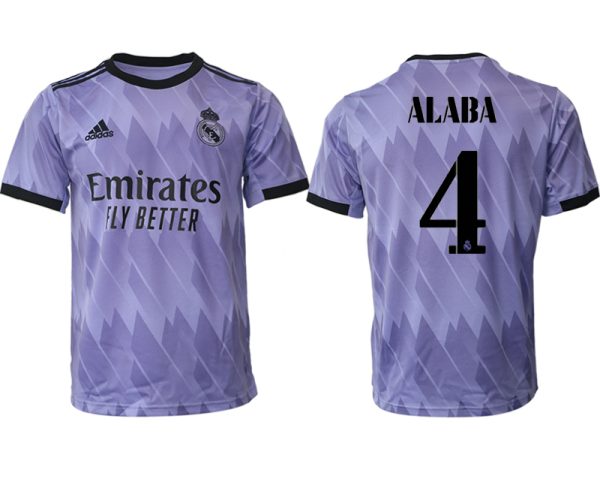 Herren Real Madrid 2022-2023 Auswärtstrikots Deutschland Kurzarm Fußballtrikots Kaufen ALABA 4
