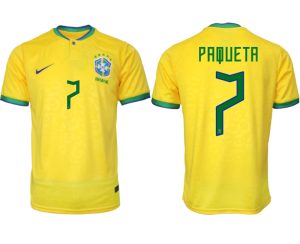 Brasilien FIFA WM Katar 2022 Heimtrikot gelb Kurzarm für Herren PAQUETA 7