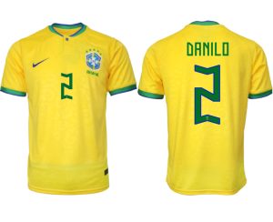 Brasilien FIFA WM Katar 2022 Heimtrikot gelb Kurzarm Neuen Fußballtrikots DANILO 2