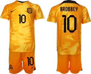 Kaufe Neue Fußballtrikots Niederlande Heimtrikot WM 2022 Fußballtrikot Orange BROBBEY 10