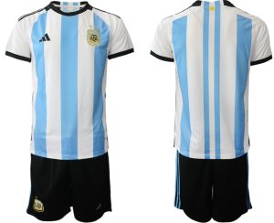 Herren Argentinien T-Shirt Fußball-WM 2022 World Cup Heimtrikots Fußballtrikot Kaufen