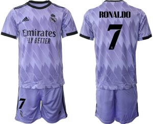 Herren Fußballtrikot Real Madrid 2022-2023 Auswärtstrikots mit Aufdruck RONALDO 7