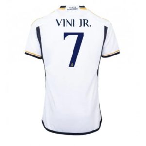 Günstig Fussballtrikots Real Madrid Heimtrikot 2023-24 Kurzarm Vinicius Junior 7