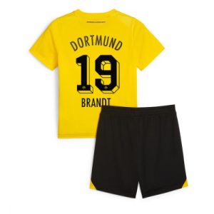 Kinder Heimtrikot Borussia Dortmund 2023-24 Kurzarm + Kurze Hosen Julian Brandt 19