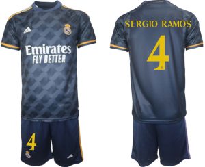 Herren Fußball Trikotsatz Real Madrid Auswärtstrikot 2023-24 mit Aufdruck SERGIO RAMOS 4