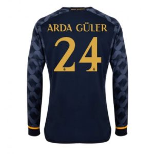 Herren Real Madrid 2023-24 Auswärtstrikot Langarm Fußballtrikots Arda Guler 24