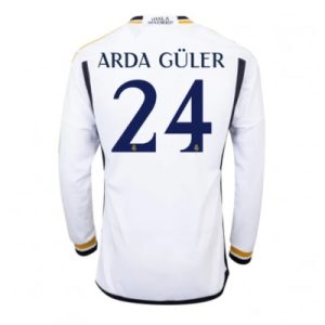 Herren Real Madrid 2023-24 Heimtrikot weiß Langarm Fußballtrikots Arda Guler 24
