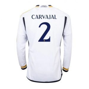 Herren Real Madrid 2023-24 Heimtrikot weiß Langarm Fußballtrikots Daniel Carvajal 2