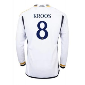 Herren Real Madrid 2023-24 Heimtrikot weiß Langarm Fußballtrikots Toni Kroos 8