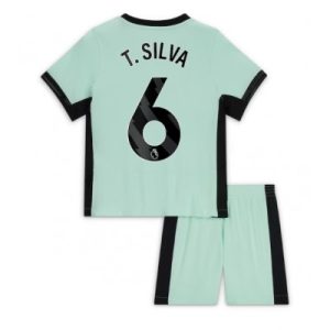 Kinder Fußballtrikots Chelsea 3rd trikot 2023-24 Kurzarm + Kurze Hosen Thiago Silva 6