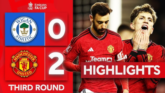 Das dritte FA Cup-Spiel, bei dem Manchester United Wigan Athletic mit 2:0 besiegte