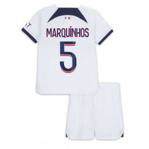 Kindertrikot Paris Saint-Germain PSG 2023-24 Auswärtstrikot Trikotsatz Kit Marquinhos 5