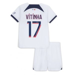 Kindertrikot Paris Saint-Germain PSG 2023-24 Auswärtstrikot Trikotsatz Kit Vitinha Ferreira 17